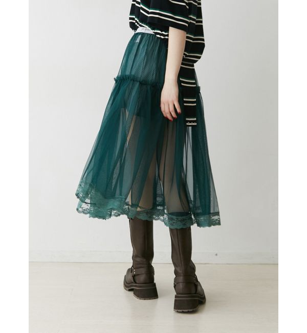 jouetie「レイヤードチュールスカート」|スカート|グリーン