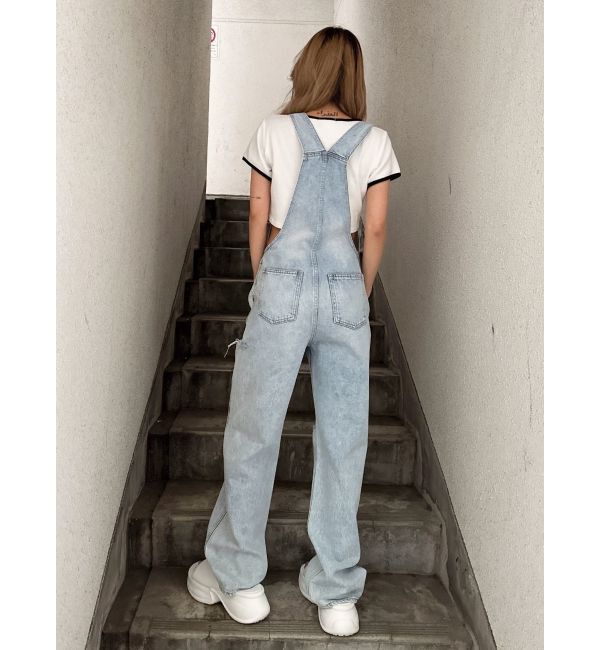 GYDA「ダメージLOOSE デニムサロペット」|オールインワン|