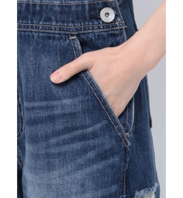 GYDA「ダメージLOOSE デニムサロペット」|オールインワン|