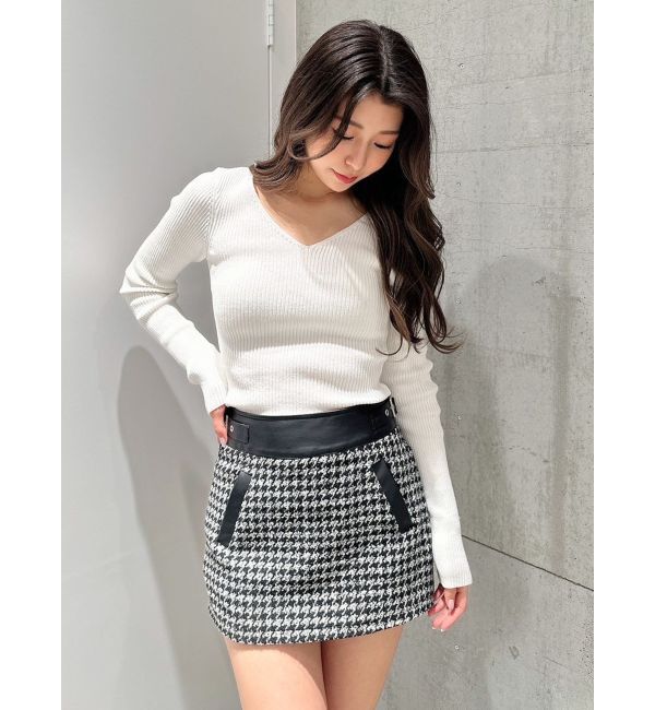 GYDA「Vネックリブニットトップス」|ニット・セーター|