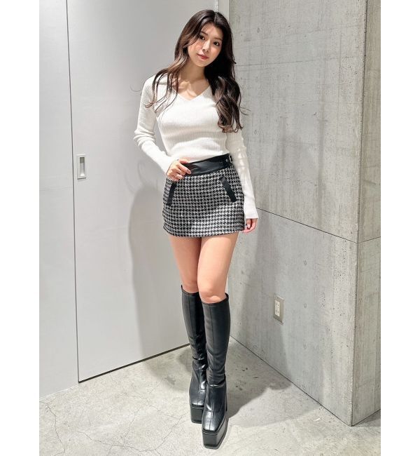 GYDA「Vネックリブニットトップス」|ニット・セーター|