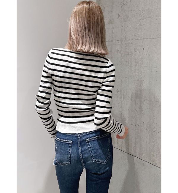 GYDA「Vネックリブニットトップス」|ニット・セーター|