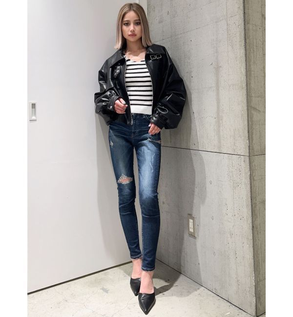 GYDA「Vネックリブニットトップス」|ニット・セーター|