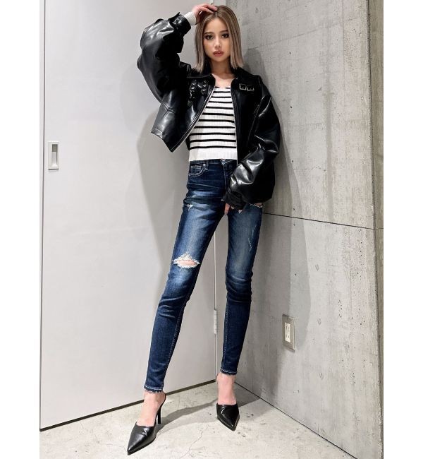 GYDA「Vネックリブニットトップス」|ニット・セーター|