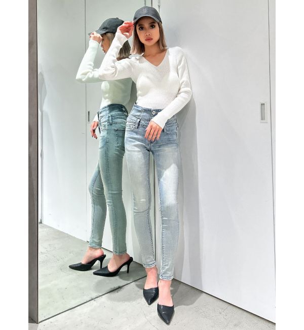 GYDA「Vネックリブニットトップス」|ニット・セーター|