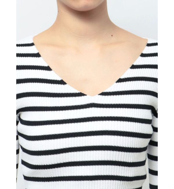 GYDA「Vネックリブニットトップス」|ニット・セーター|