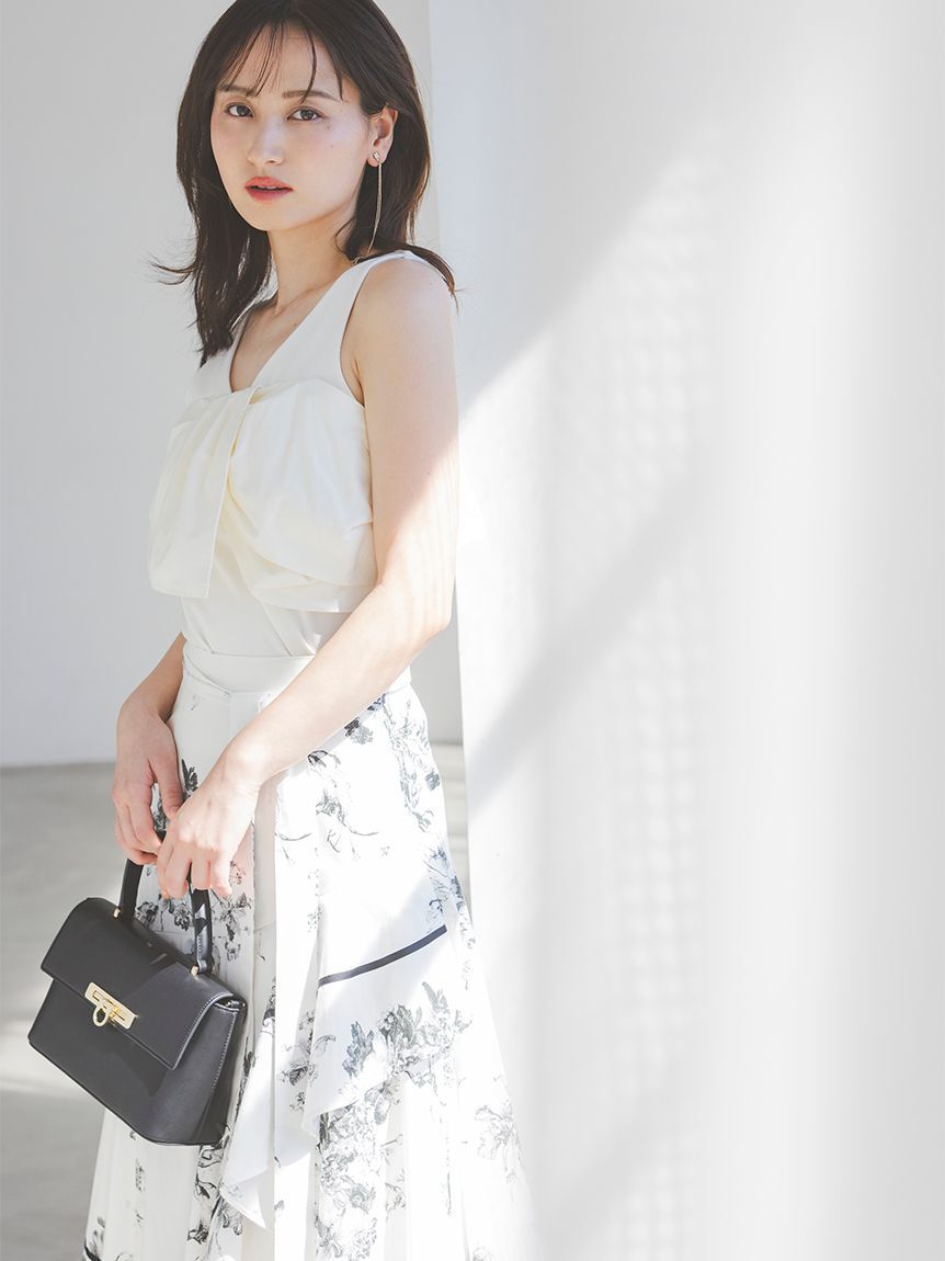 SNIDEL「リボンディテールカットプルオーバー」|Tシャツ・カットソー|IVR