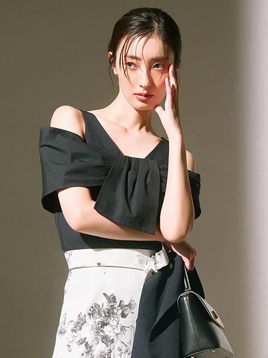 SNIDEL「リボンディテールカットプルオーバー」|Tシャツ・カットソー|