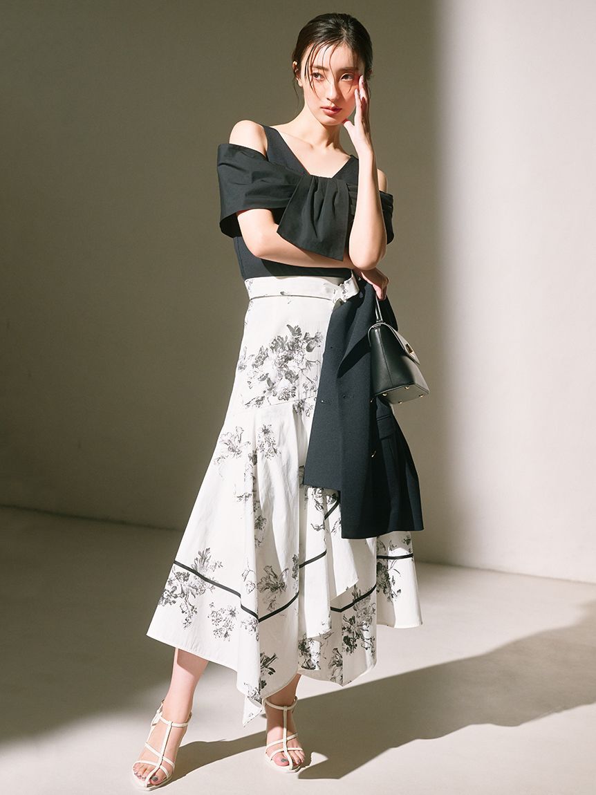 SNIDEL「リボンディテールカットプルオーバー」|Tシャツ・カットソー|