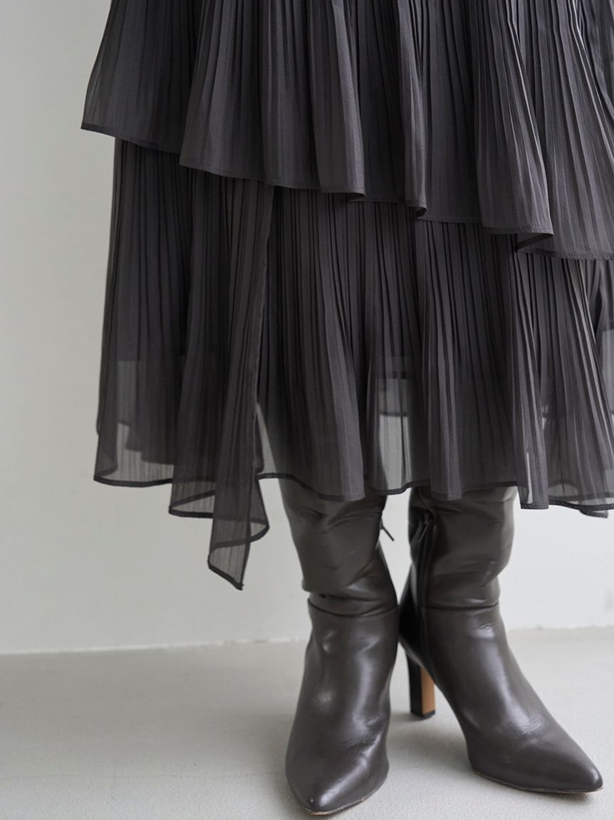 Sustainableプリーツティアードロングスカート（SNIDEL）｜ルミネの