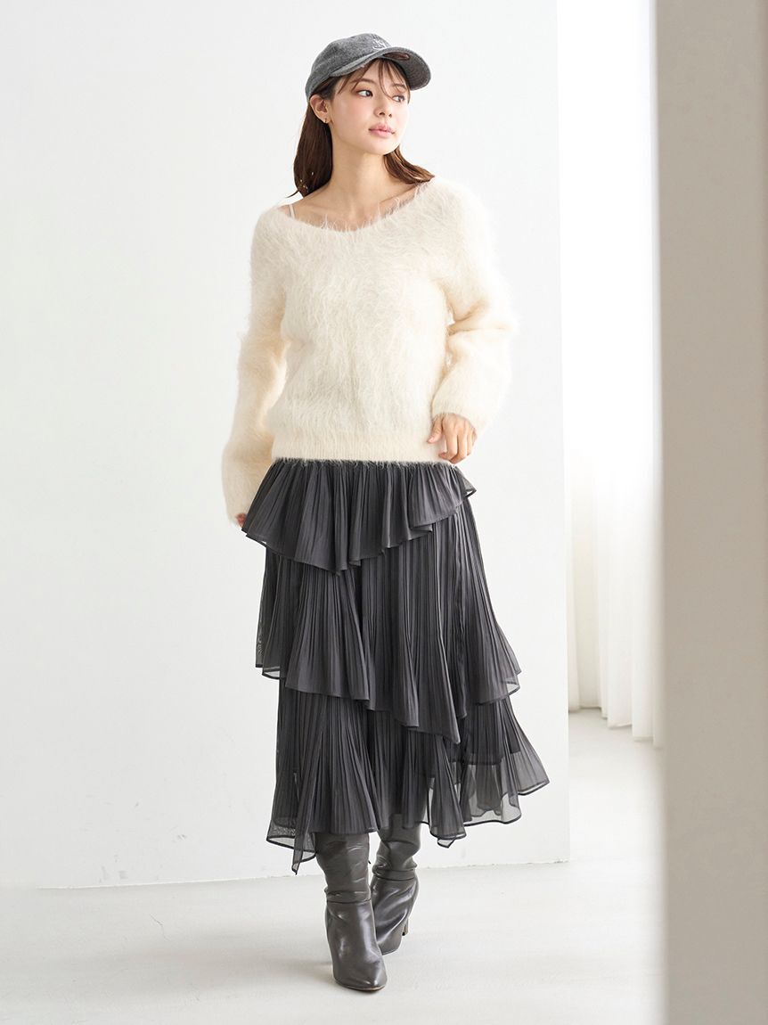 Sustainableプリーツティアードロングスカート（SNIDEL）｜ルミネの