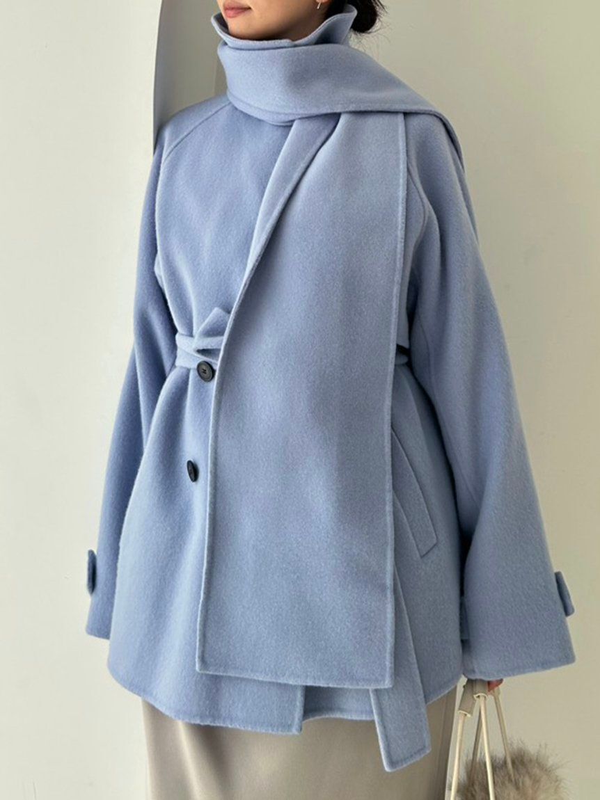 SNIDEL「【HIGH QUALITY】スカーフ付きウールミドルコート」|チェスターコート|