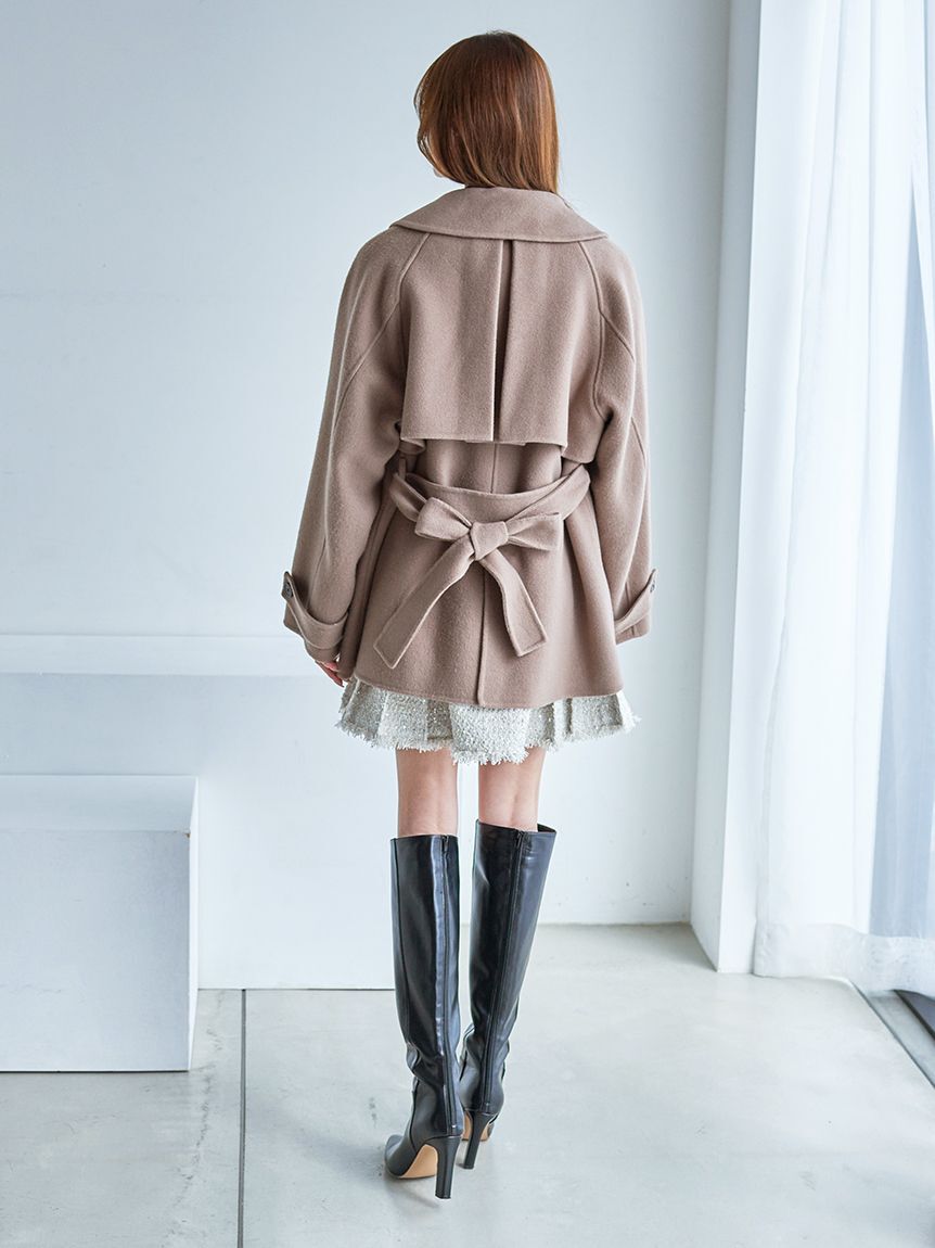 SNIDEL「【HIGH QUALITY】スカーフ付きウールミドルコート」|チェスターコート|