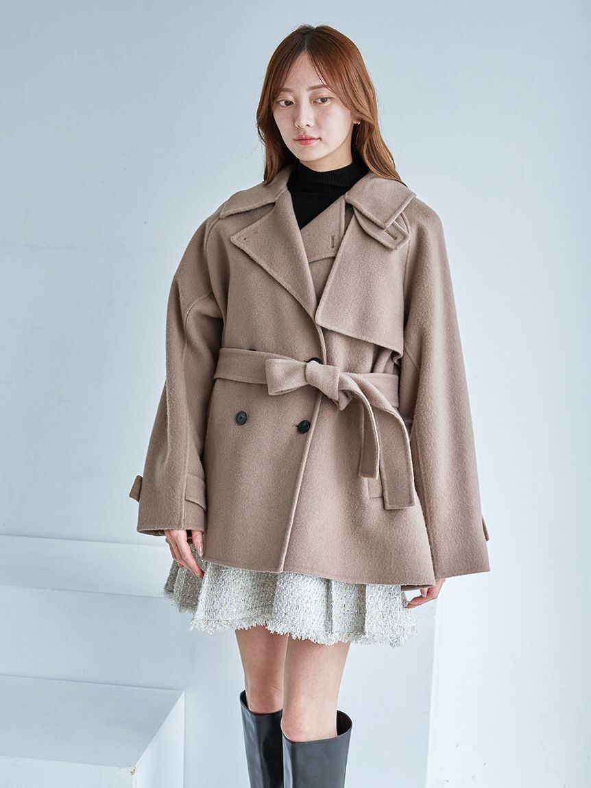 SNIDEL「【HIGH QUALITY】スカーフ付きウールミドルコート」|チェスターコート|