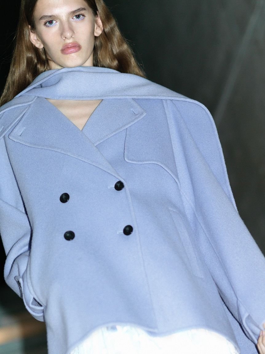 SNIDEL「【HIGH QUALITY】スカーフ付きウールミドルコート」|チェスターコート|