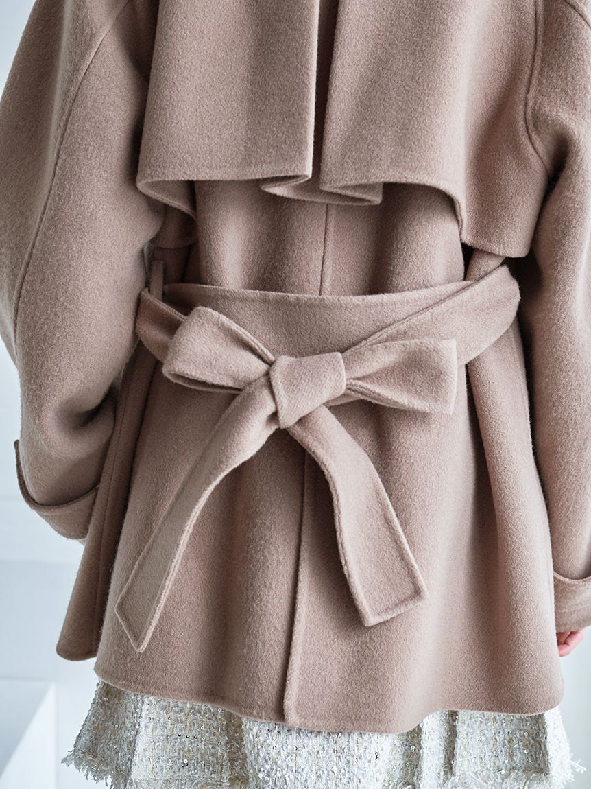 SNIDEL「【HIGH QUALITY】スカーフ付きウールミドルコート」|チェスターコート|