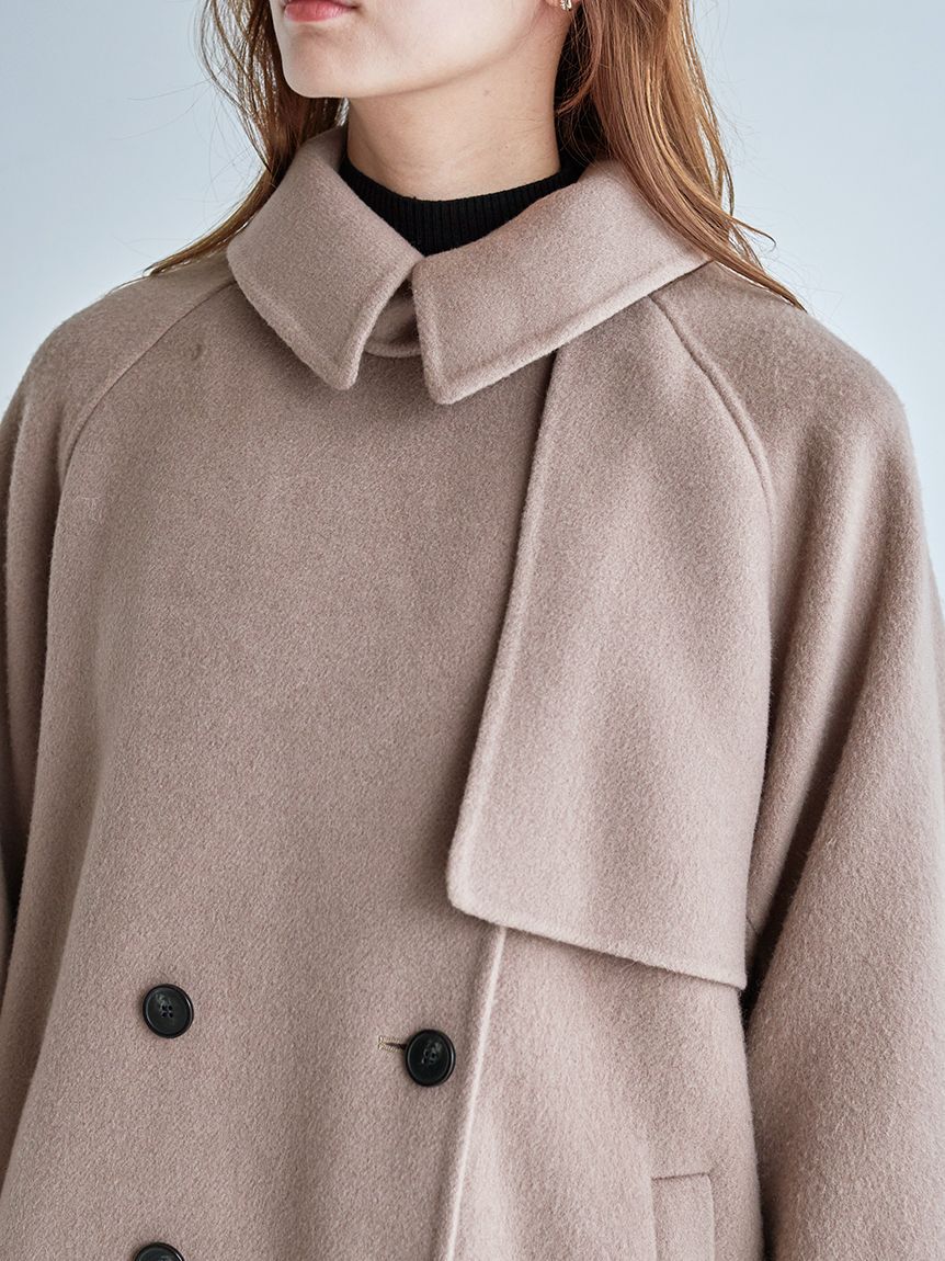 SNIDEL「【HIGH QUALITY】スカーフ付きウールミドルコート」|チェスターコート|