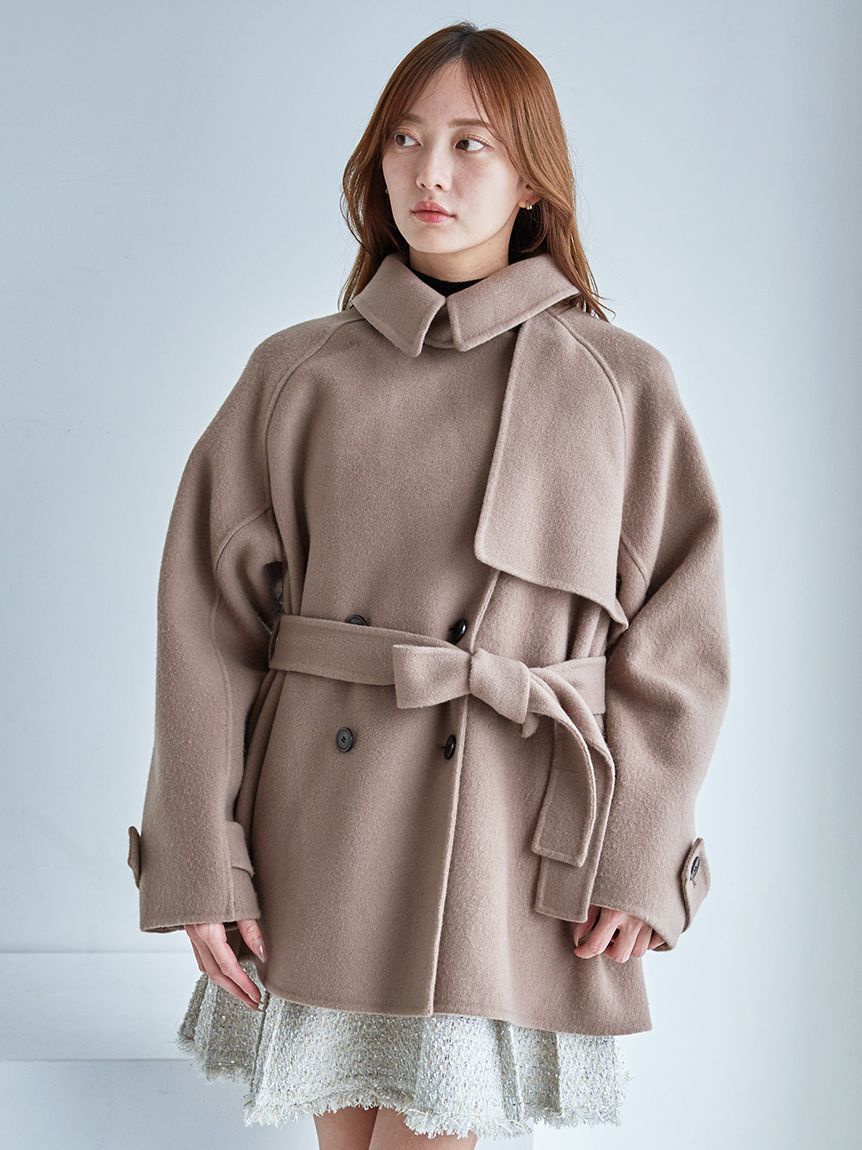 SNIDEL「【HIGH QUALITY】スカーフ付きウールミドルコート」|チェスターコート|