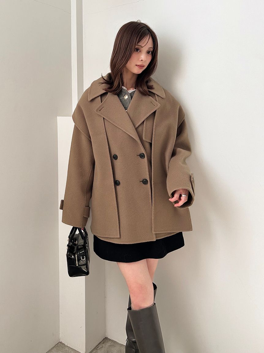 SNIDEL「【HIGH QUALITY】スカーフ付きウールミドルコート」|チェスターコート|