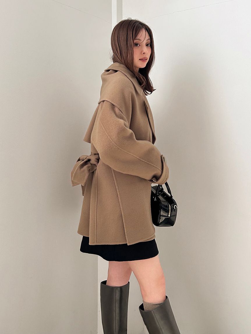 SNIDEL「【HIGH QUALITY】スカーフ付きウールミドルコート」|チェスターコート|