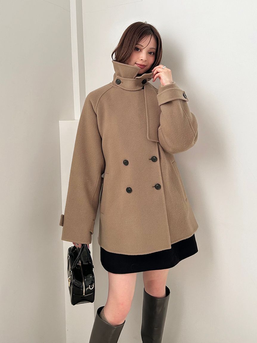 SNIDEL「【HIGH QUALITY】スカーフ付きウールミドルコート」|チェスターコート|