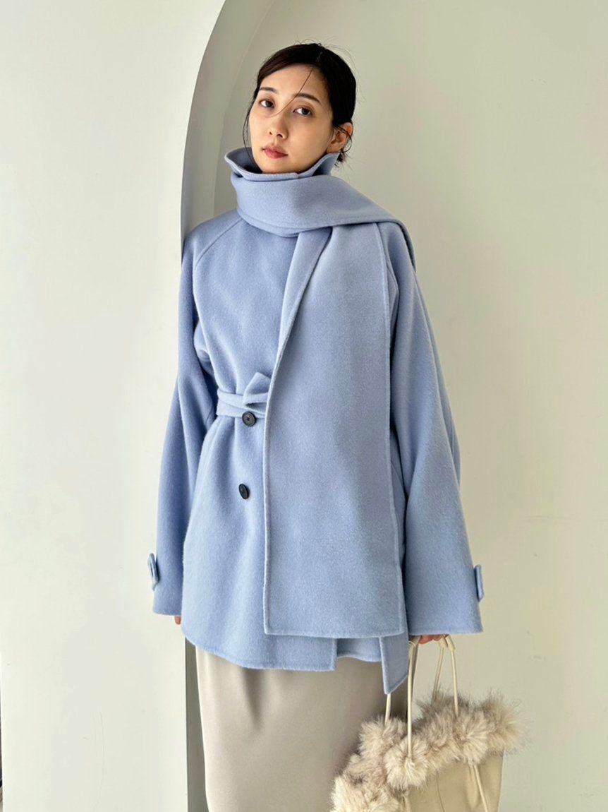 SNIDEL「【HIGH QUALITY】スカーフ付きウールミドルコート」|チェスターコート|