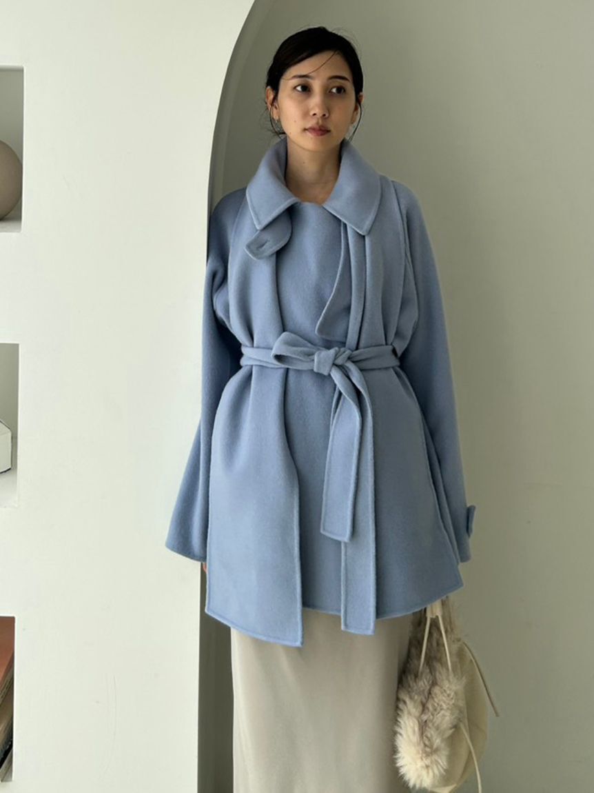 SNIDEL「【HIGH QUALITY】スカーフ付きウールミドルコート」|チェスターコート|