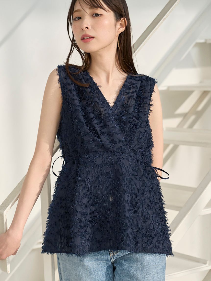 FRAY I.D「ペプラムフリンジトップス」|シャツ・ブラウス|NVY