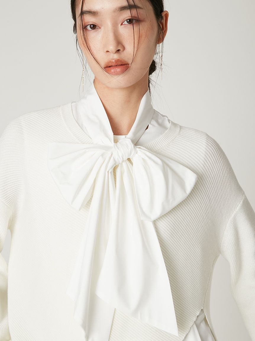 リボンタイコンビニットチュニック（FRAY I.D）｜ルミネのファッション