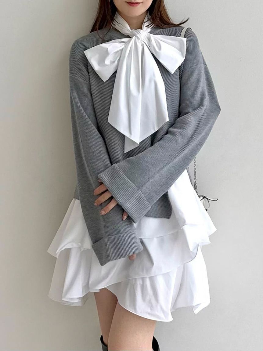 新品FRAY IDリボンタイコンビニットチュニック リボンタイコンビニットチュニック（FRAY I.D）｜ルミネのファッション