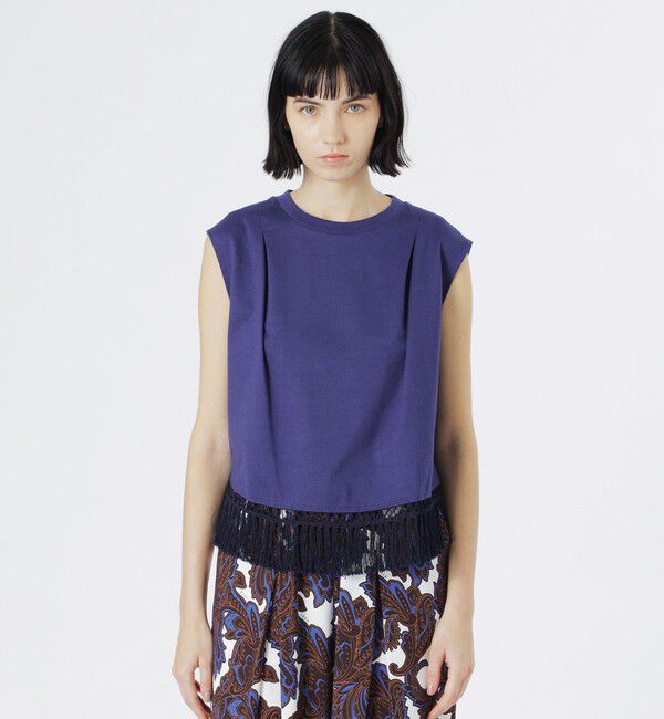  「フリンジタンクトップ」|Tシャツ・カットソー|ブルー