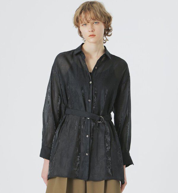  「シアージャカードシャツ」|シャツ・ブラウス|ブラック