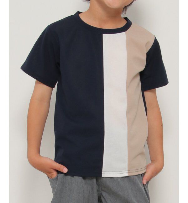 ikka kids「MK縦切り替えTシャツ（120~160cm）」|Tシャツ・カットソー|