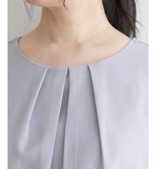 IKKA LOUNGE「ドライタッチ袖タックブラウス」|シャツ・ブラウス|