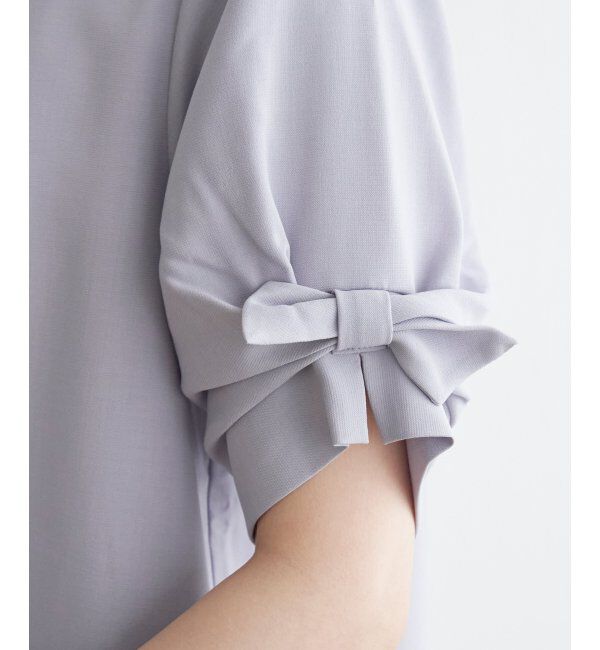 IKKA LOUNGE「ドライタッチ袖タックブラウス」|シャツ・ブラウス|