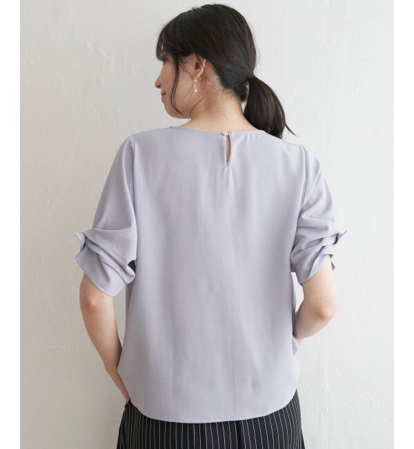 IKKA LOUNGE「ドライタッチ袖タックブラウス」|シャツ・ブラウス|