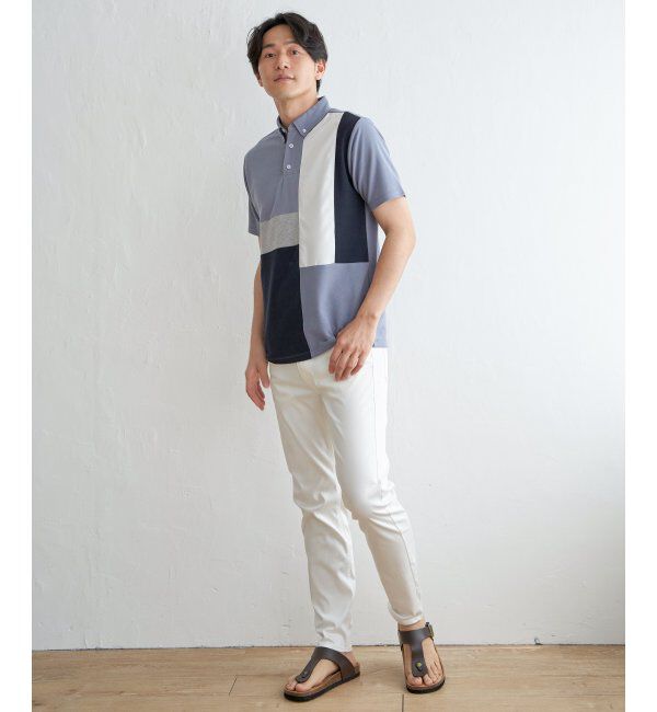 ikka「ブロックス鹿の子切り替えポロシャツ」|その他|