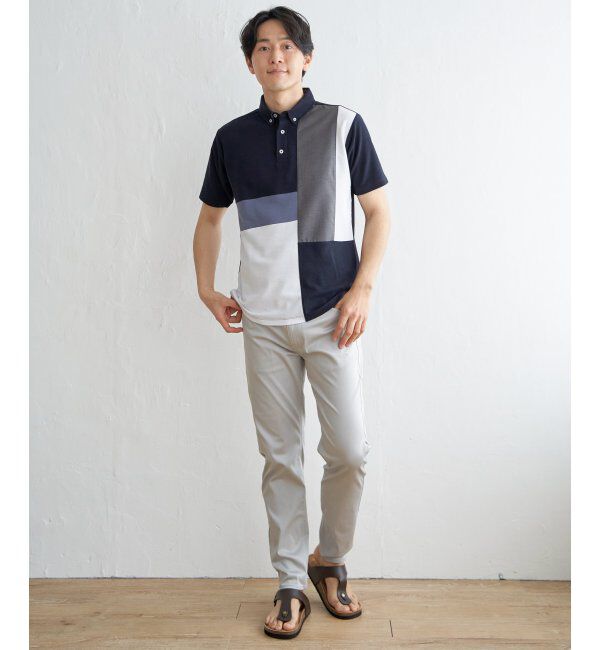 ikka「ブロックス鹿の子切り替えポロシャツ」|その他|