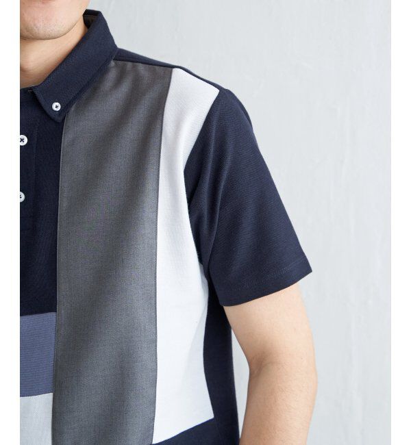 ikka「ブロックス鹿の子切り替えポロシャツ」|その他|