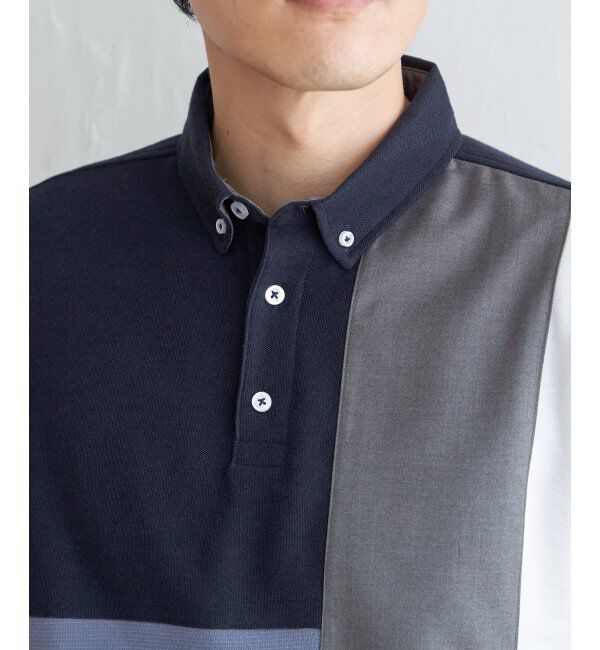 ikka「ブロックス鹿の子切り替えポロシャツ」|その他|