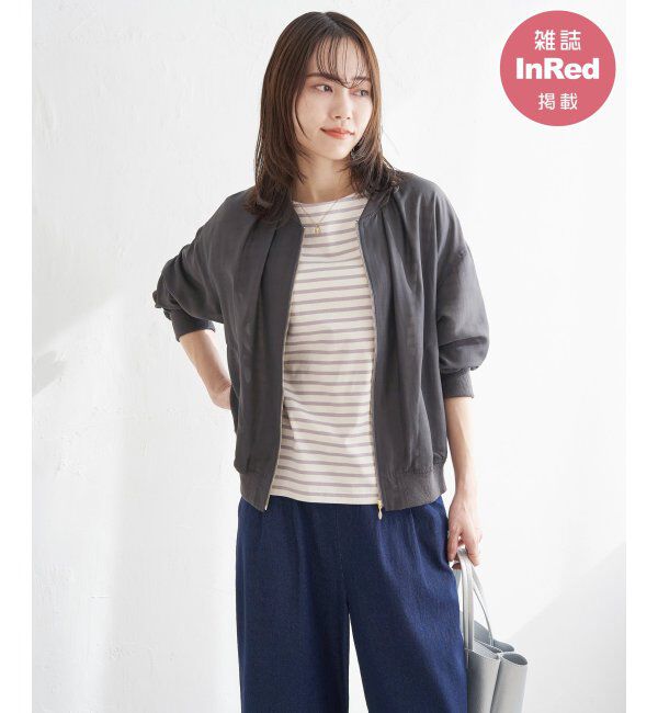 ikka「【雑誌InRed5月号掲載】シアーリブブルゾン」|ブルゾン・スタジャン|チャコール