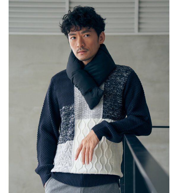 ikka「ブロックスメランジジャカードニット」|プルオーバー|