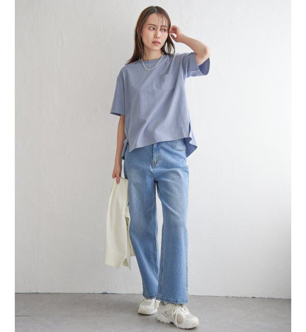 ikka「コットンUSA半袖ポケットTシャツ」|Tシャツ・カットソー|