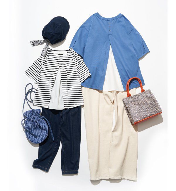 ikka kids「【親子おそろい】冷感バックシャンボーダープルオーバー（120~160cm）」|Tシャツ・カットソー|