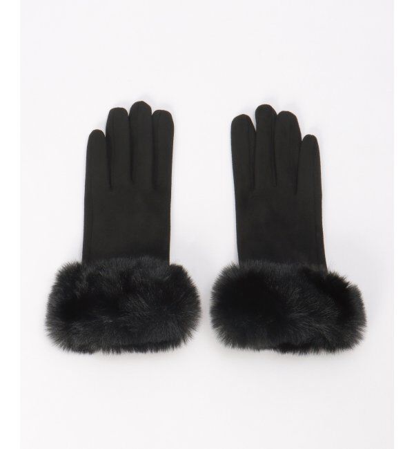 ikka「エコスエードファーツキグローブ」|手袋|