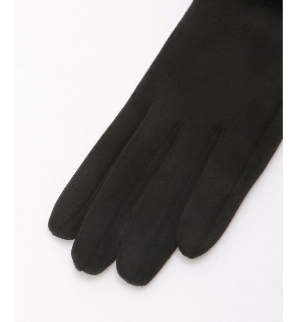 ikka「エコスエードファーツキグローブ」|手袋|