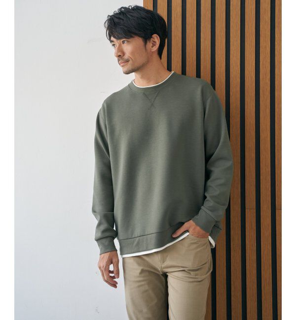 ikka「GOKU楽リップルダンボールクルーネック」|パーカー|