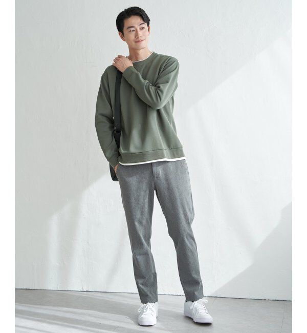 ikka「GOKU楽リップルダンボールクルーネック」|パーカー|