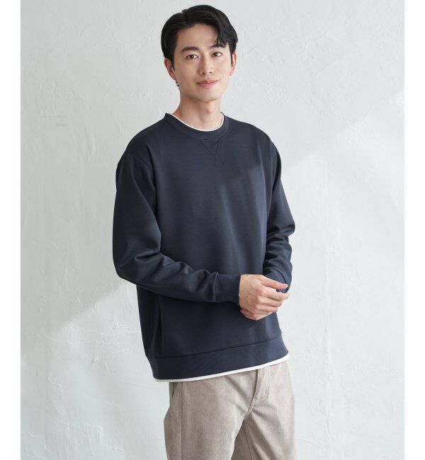 ikka「GOKU楽リップルダンボールクルーネック」|パーカー|