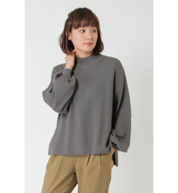 Lbc with Life「サイドスリットモックネックプルオーバー」|カーディガン|グレイ